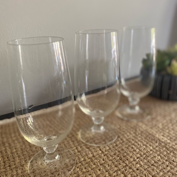 3 SET VINTAGE GERMAN TALL FORTE SHORT STEM CRYSTAL GLASSES - Picture 4 of 11